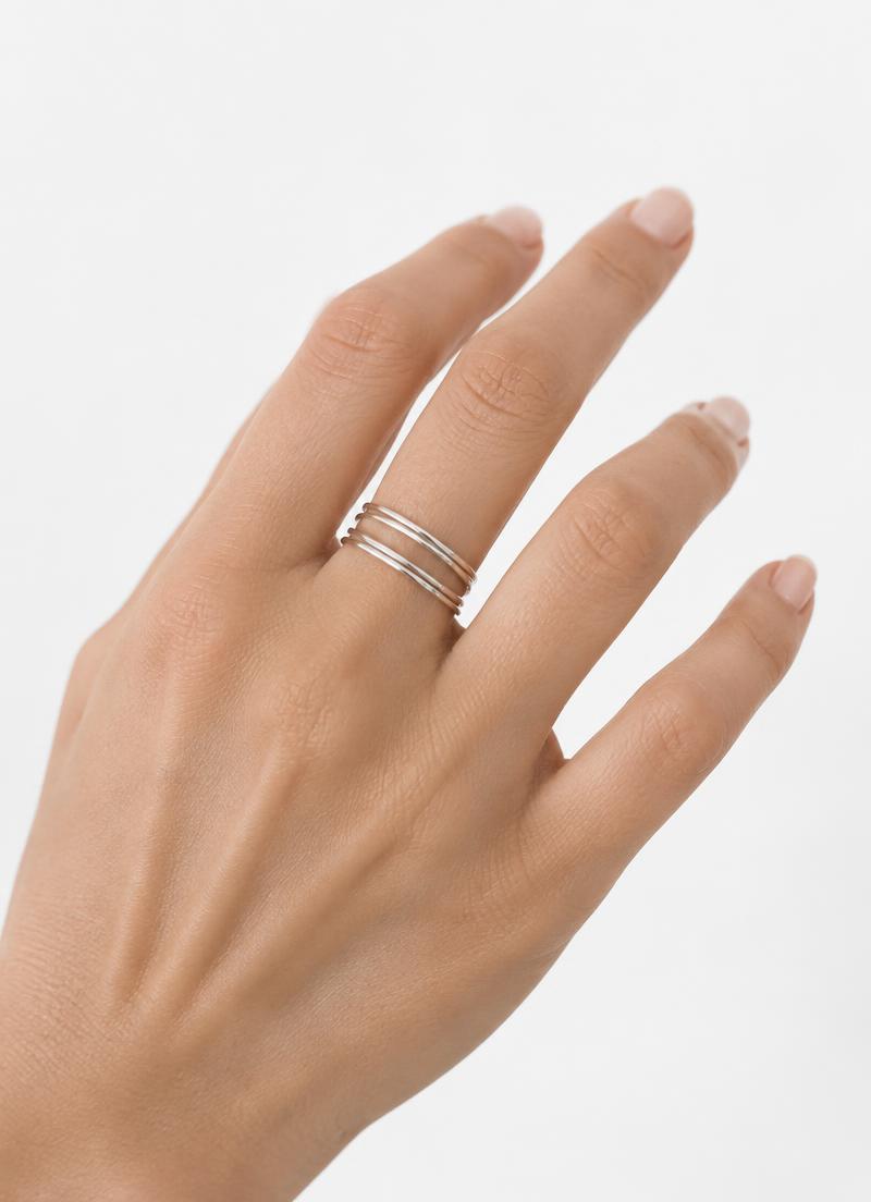Stacked silver rings